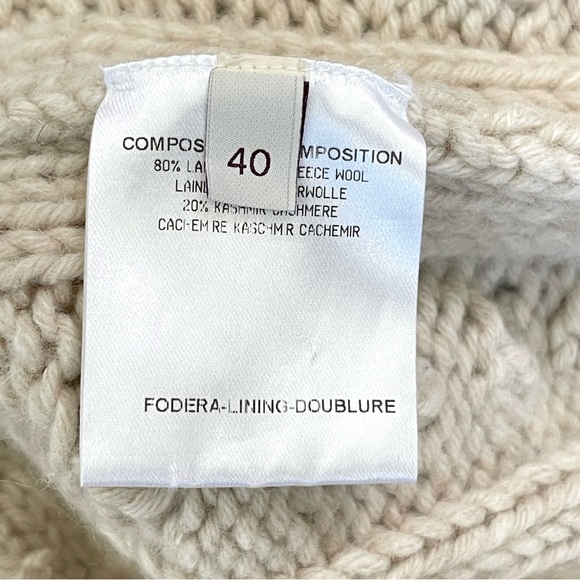 Stella McCartney Wool Cashmere Chunky Cable Knit Bobble Cardigan Dress Ecru IT40 - Picture 13 of 15